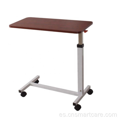 Mesa de cabecera de hospital de altura ajustable con rueda